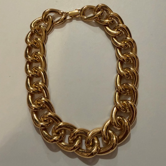 Bold Vtg Napier Chunky Gold-Tone Link Choker Necklace - Picture 2 of 9